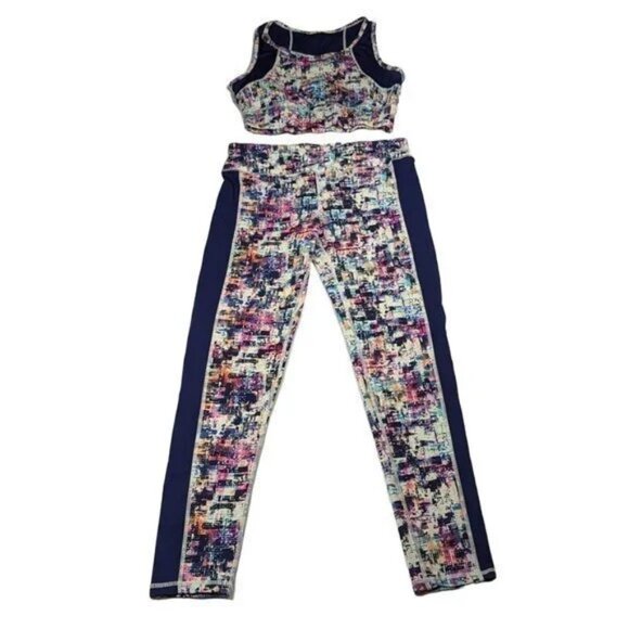 Mono B Wildcard‎ Leggings Sports Bra Plaid 2 Piece Set Athleisure Med Large - Picture 3 of 9